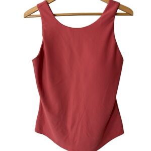 C7- 32 Degrees Cool Soft Ribbed Fabric w/ Built-In-Bra Top, Slate Rose Large